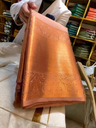 rose gold silk saree